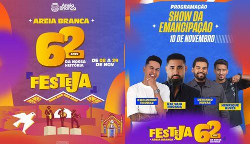 Festeja Areia Branca: Prefeitura confirma atrações divulgadas com exclusividade pelo Portal Itnet