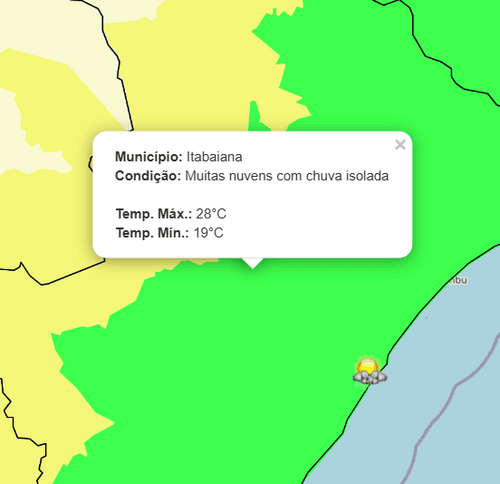 Em Itabaiana e litoral de Sergipe, previsão indica clima nublado e chuvas leves