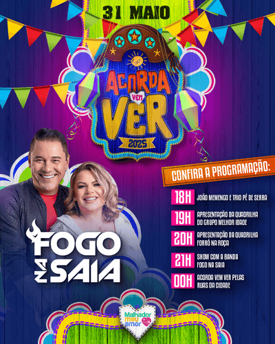 Malhador se prepara para celebrar o tradicional "Acorda Vem Ver" neste sábado (31)