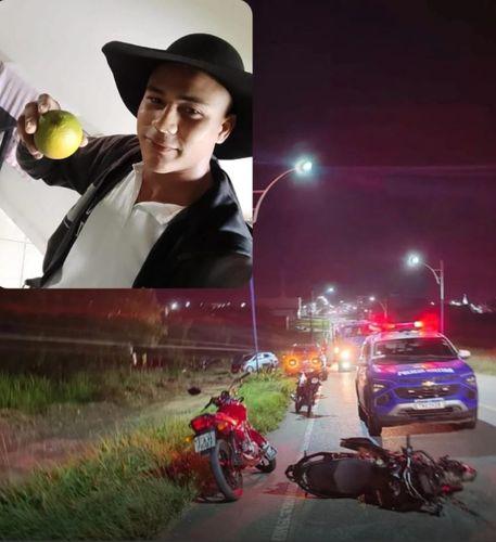 Jovem morre em colisão entre moto e carro na Rota do Sertão, em Nossa Senhora Aparecida