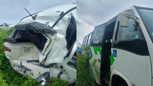 Colisão entre veículo e micro-ônibus deixa um ferido na SE-240, em Santo Amaro
