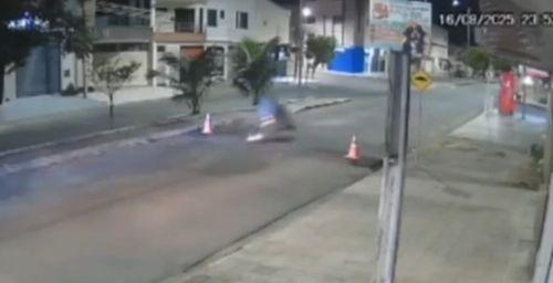 Motociclista sofre acidente em quebra-mola recém-instalado em Itabaiana
